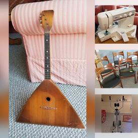 MaxSold Auction: This online auction features furniture such as MCM Anton Dam Danish chairs, Anton Dam wooden dining table, Anton Dam credenza, swivel club chairs and more, Chinese Erhu instrument, Balalaika instrument, Brother sewing machine, insulators, teacups, flatware, glassware, Strider fitness machine, upcycled ox cart dry bar, prints, Rosenthal china, Japanese woodblock print, Thai temple rubbings and much more!