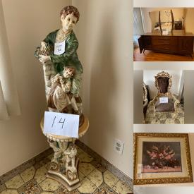 MaxSold Auction: This online auction features Cellini French Provincial furniture, MCM Furniture & Decor, Ceramic figures, Artwork, Antique & Vintage Solid Wood Furniture and much more!