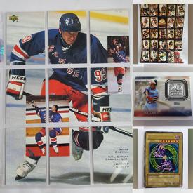 MaxSold Auction: This online auction features New & Vintage Sports Trading Cards such as Baseball, Hockey, Rookie, Basketball, Jersey Swatch, UFC, Golf, Logo Patch, Football, and Signed Photos, Team Rings, Pokemon, Desert Storm and much more!