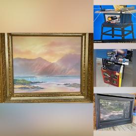 MaxSold Auction: This online auction features Power & Hand Tools, Small Kitchen Appliances, Vinyl Records, Snowboard, Air Compressor, NIB Computer Gear, Tires & Rims, NIB Solar Lights, Coo Coo Clock, Costume Jewelry, Art Books, Teacup/Saucer Sets, NIB Outdoor Water Fountain and much more!