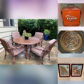 MaxSold Auction: This online auction features Outdoor Planters, Garden Tools, Wall Sconces, Outdoor Furniture, Mirrors, Snowblower, Framed Wall Art and much more!