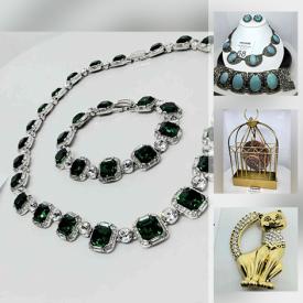 MaxSold Auction: This online auction features Rhinestone, Gemstone and Sterling jewelry, Swarovski, Artisan jewelry, Brooches, Cameos, Carnival glass, statement pieces, treasured itemsand much more!