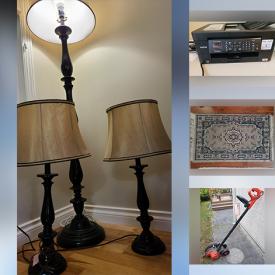 MaxSold Auction: This online auction features G scale trains, hockey trading cards, freezer, furniture such as couch, dining room table with chairs, oak hutch, printer tables, and armchair, shelving, wall art, classical albums, lamps, Danby mini fridge, yard tools, power washer, bookcases and much more!