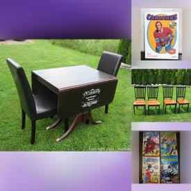 MaxSold Auction: This online auction features Hockey Collectibles, Glass Top Desk, Comics, LPs, Coins, Banknotes, Movie Posters, Art Pottery, Pokemon Cards, Costume Jewelry, NIB Holiday Barbie, Dolls & Clothing, Decorative Glass Inserts and much more!