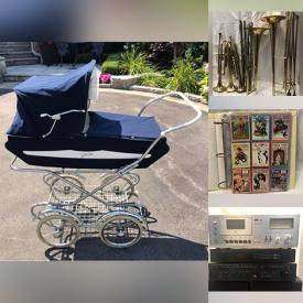 MaxSold Auction: This online auction features flutes and trombones, antique items, antique milk jug, old cameras, Norman Rockwell trading cards, DVDs, framed art, guitar amplifier equipment, reel to reel tapes, vintage Sharp boombox and more!