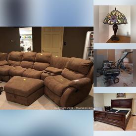 MaxSold Auction: This online auction features lamps, wall art, side tables, dressers, books, figurines, toys, holiday decorations, sewing machine, cabinets, tables, chairs, tables, glassware, a Miele Vacuum, rugs, dishware, vases, mirrors, silverplate, 55" TV, beds, games, Roto Tiller, wet-dry vacuums, tools, ladders, bicycle, butcher block, shelves, musical instruments, printers, scales, Underwood Typewriter, sofas, Treadmill, CD's DVD's, VHS and more!