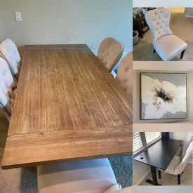 MaxSold Auction: This online auction features Del Mar Couch, Indochine Rug, Oak Dining Table, Charlotte Dining Chairs, Small Kitchen Appliance, Vacuum, Standing Desk, Art Work, and Much More!!