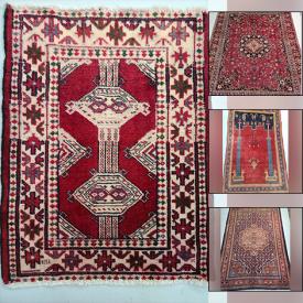 MaxSold Auction: This online auction features hand-knotted Persian wool rugs such from Kashan, Mashhad, Sarab, Zanjan, Shiraz, Baluchi, Ardebil and much more!