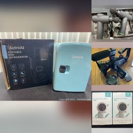 MaxSold Auction: This online auction features drones, Deenkee robot vacuum, massage tools, humidifiers, Home blood pressure monitor, night vision binoculars, KardiaMobile EKG, Zeus earbuds, LED ring light, solar wireless digital reversing system, foot peel mask, karaoke microphones, computer keyboards, flexible tripods, batteries, Endoscope, Huepar green laser level, dome cameras, action and vlogging cameras, glow mask, portable mini-refrigerator, disinfection cabinet and much more!