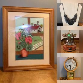 MaxSold Auction: This online auction features Halloween decor & novelties, Special edition collector's books, Jewelry including Sterling & gemstone, Sculptures, artwork Artisan Pottery and Ceramics, Mid-century decor, Vintage clocks, treasured items and much more!