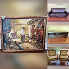 MaxSold Auction: This online auction features Leather Furniture, Glass Top Tables, Formal Armchairs, Wooded Artwork, New Life Vests and much more!