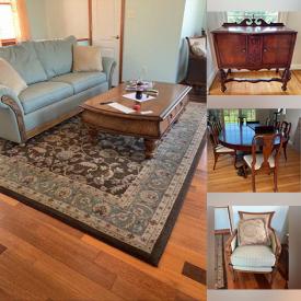 MaxSold Auction: This online auction features side tables, dining room table, chairs, sofa, bicycles and more.