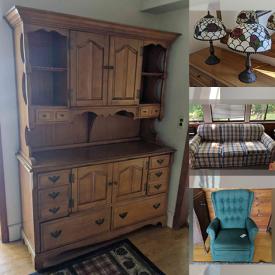 MaxSold Auction: This online auction features Brass Top Table, Sleeper Sofa, Slag Boho lamps, Model Ship, Slate Table, Lamps, Table Saw and much more!