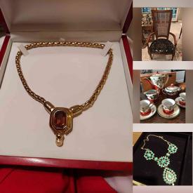 MaxSold Auction: This online auction features Romertopf Clay Bakers, Vintage Harry Rosenfeld Belt, Pallet Jack, LeCruset Casseroles, Vintage Tea Set, Costume Jewelry, Mahogany Mirror Display Case, Pearl Necklaces, Art Glass, Ostrich & Lamb Pantsuit, Jean Claude J'Trois Lambsuede Dress, Masks and much more!