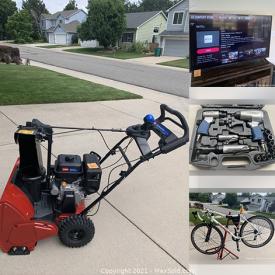 MaxSold Auction: This online auction features Nutting Carts, Electric Fireplace, TV, Snowblower, Bikes, Expedition Pack, Power Tools, Floor Jack, Pancake Compressor and much more!