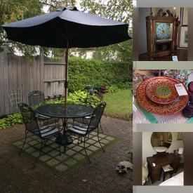 MaxSold Auction: This online auction features Aynsley china, crystal ware, silver plate, furniture such as console table, Kroehler end tables, sofas, coffee table, entertainment unit and armchairs, yard tools, patio sets, Hitachi stereo, lamps, glassware, record albums, costume jewelry and much more!