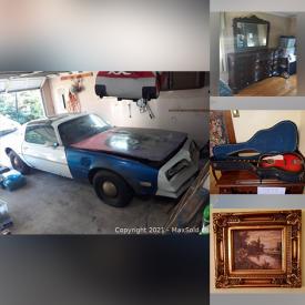 MaxSold Auction: This online auction features 1978 Pontiac Firebird Project Car, crystal ware, Hummel, Campbell’s collectible, collectible dolls, 29” Element TV, furniture such as dining tables with chairs, settee, china cabinet, marble top table and leather sofa, bakeware, glassware, dishware, vintage toys, acoustic guitar, wall art, Christmas decor, area rugs, vinyl albums, children’s toys, power tools, lighting, aquariums and much more!