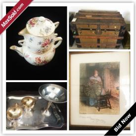 MaxSold Auction: This online auction features Vintage Trunk, Wooden Chest, Vintage Chair, Refrigerator, Bed And Side Tables, Filing Cabinets, Love Seat, Lamps, Picture Frames, Blankets, Asian Doll In Glass Box, Asian Decor and much more.