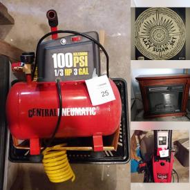 MaxSold Auction: This online auction features Sewing Machine, Small Kitchen Appliances, Electric Fireplace, Glass Dining Room Table, Dog Crates, Washer, Dryer, Electric Snowblowers, Craft Supplies, Powerwasher, Lawn Gliders and much more!