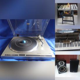 MaxSold Auction: This online auction features Vintage Accordion, Speakers, Turntables, Bongo Heads, Bass Amps, Audio Cables, Guitar Wall Mounts, Mixed Crochet Items, Slush Machine, Table Saw, Sports Cards, Mini Containers and much more!