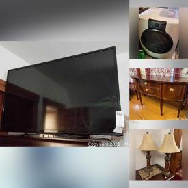 MaxSold Auction: This online auction features lamps, sofas, wall art, tables, buffets, loveseats, TVs, dining tables and chairs, tea sets, model cars, washing machine, dryer, drinkware, power tools and lawn care items and much more!