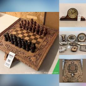 MaxSold Auction: This online auction features Metal Grid Cube Organizer, Art Glass, Vintage Opera Binoculars, Decorative Apple Collection, Milk Glass, Blue & White Teapots, Wooden Mask Statues, Games, IKEA Bentwood Lounge Chair, Mini Fridge, TV, Area Rug, Jewellery, Stamps and much more!