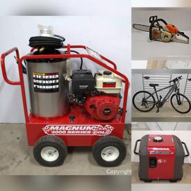 MaxSold Auction: This online auction features a Kitchenaid mixer, MSI gaming motherboard, Creality Ender 3d Printer, Movelo electric bike, DJI Mavic mini drones, kayak hoist set, commercial pressure washers, Sentry fire safe, Lenovo gaming monitor, Honda generator, Briggs & Stratton pressure washer, Weiser doorknob, Stihl chainsaw, wet tile saw and much more!