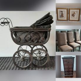 MaxSold Auction: This online auction features Glass /Wrought Iron Table, Antique Wash Stand, Art Glass, Area Rugs, Stained Glass Art, Wicker Pram, iRobot Vacuum, Inflatable Boat, Ski Equipment and much more!