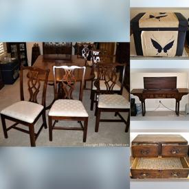 MaxSold Auction: This online auction features a dining set, Japanese chests, Japanese altar table, glass cabinet, Italian folding chairs, sofa, beach chairs, antique tatami room cabinet and much more!