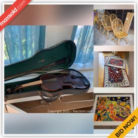 MaxSold Auction: This online auction features Dog Kennel, Vintage Books, Peter Zonis Serigraphs, NIB Sake Set, Area Rugs, Antique Violin, Vintage Mahogany Dining Room Table, Vintage Yamaha Upright Piano, Small Kitchen Appliances, Nutcrackers, Craft Supplies, Hand Tools, Yard Tools, NIB Ceiling Chandelier, Costume Jewelry and much more!