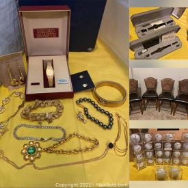 MaxSold Auction: This online auction features jewelry, paintings, furniture, electronics, collectibles, Belgium Beret, candles, figurines, souvenirs, footwear, clothing, bags and purses, golf balls and much more!