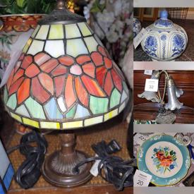 MaxSold Auction: This online auction features Floral art & decor, Asian blue & white Ginger Jars & Vases, Artisan Pottery and Ceramics, Bird Cages, Vintage Tulip lamps, Novelty mugs, Lemon themed tableware, Solid wood Furniture and much more!