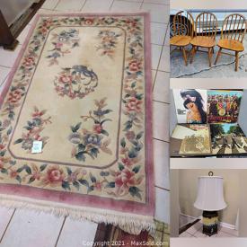 MaxSold Auction: This online auction features Pots and Pans, Kitchenware, Arts and Crafts, Pet Supplies, Costume Jewelry, Music Equipment, Books, Belts, Artwork, Clothing and Shoes, Furniture, Evening Gowns, Kitchen Cabinets, Kids Toys, Wrestling Action Figures, Electronics, Christmas Villages and much more.