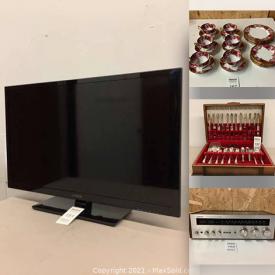 MaxSold Auction: This online auction features Gold Watch, Sterling Silver Serving ware, Flat Screen TV's, Electronics, Camera's and Equipment, Pottery, Ruby Glass, Statues, Kitchen Appliances, Tea Sets, Dinnerware, Antique and Vintage Furniture, Exercise equipment and much more.