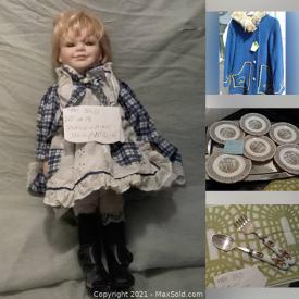 MaxSold Auction: This online auction features Lalique, Royal Albert China, Royal Doulton, Vintage Hats, Vintage Dolls, Handmade coats and much more.