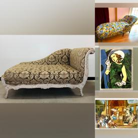 MaxSold Auction: This online auction features Chaise Sofas, Phillip Maxwell Serigraph, Linda Le Kinff Watercolor, Nautical Ship Prints, Novelty Vases, Bookends, Art Glass and much more!