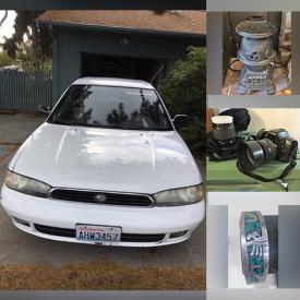 MaxSold Auction: This online auction features Subaru Legacy Wagon, Farmhouse Table, Yard Tools, Patio Furniture, Chiminea, Small Cast Iron Stove, Small Kitchen Appliances, Fiesta Ware, Golf Clubs, Camping Gear, Art Supplies, DVDs, CDs, Camera, Exercise Gear, Sterling Jewelry, Washer, Dryer, Antique Secretary and much more!