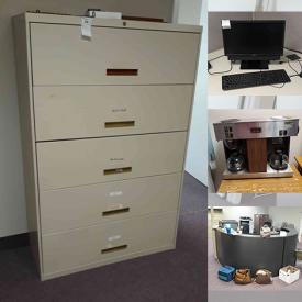 MaxSold Auction: This online auction features File Cabinets, Office Chairs, Office Desks, Monitors and Electronics, Receptionist Desk, Coffee Maker, Folding Tables and much more.