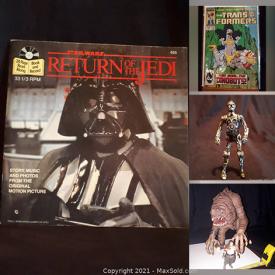 MaxSold Auction: This online auction features Hotwheels in Original Package, Star Wars Collectibles, Comics, Starting Lineup Figurines, TV Show Collectibles, Mini Helmets, WWF Collectibles, Popcorn Maker, Sports Bobbleheads, WCW Stars Rides, Vintage Transformer and much more!