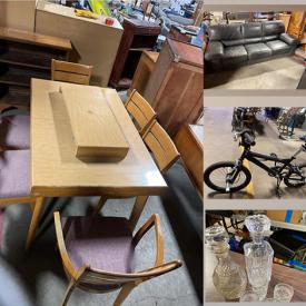 MaxSold Auction: This online auction includes furniture such as leather sofa, patio set, kitchen table with chairs, vintage dresser, counter stools, vintage hutches and MCM coffee table, small kitchen appliances, ATRA bike, table lamps, original watercolors, vintage toys, glassware, iRobot Roomba, home decor, and much more!