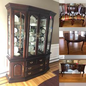 MaxSold Auction: This online auction features furniture such as a Thomasville lighted china cabinet, buffet, plastic chairs, dropleaf wood table, wood coffee table, bar chairs, vintage wood dresser, bench, office chair, console table, wicker chairs, wicker sofa, outdoor chairs, cafe table, ottoman, upholstered armchairs, TV console, spindle chairs and more, wheelbarrow, saws and other tools, ladders, granite post, mahogany boards, firepit, plant stands, garden decor, baseball lamps, serving platters, grill accessories and other kitchenware, seasonal decor, framed wall art, cut glass, small kitchen appliances, Lionel trains, skis and much more!