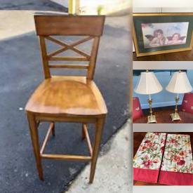 MaxSold Auction: This online auction features Table Linens, Ethan Allen Barstools, Framed Original Artwork, Table Lamps, Bed Frames and much more!