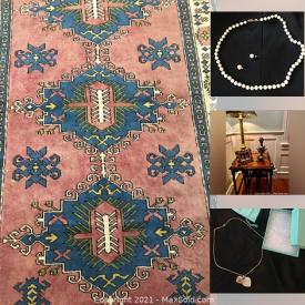 MaxSold Auction: This online auction features rugs, chairs, frames, lamps, cabinets, art wall, coats, shoes, costume jewelry, books, glassware, collectible cards and much more!