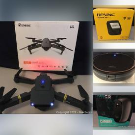 MaxSold Auction: This online auction features New in Open Box items such as Robot Vacuum, Gaming Laptop, Drones, Gaming Gear, Video Doorbell, Solar Lights, Dash Cam, Baby Monitor, Jump Starters, Smart Watches, and much more!