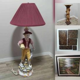 MaxSold Auction: This auction features Statues, Lamps, Industrial Wall Art, Pillars, Books and more.