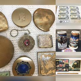 MaxSold Auction: This online auction features Steins, Beatles Collectibles, Vintage Ladies Powder Compacts, Vintage Steiff Stuffed Animals, NIB Legos, Yarn, Kitchen Gadgets, Star Trek Collectibles, Toy Tea Set, Craft Supplies, Banknotes, Puzzles, Postcards and much more!