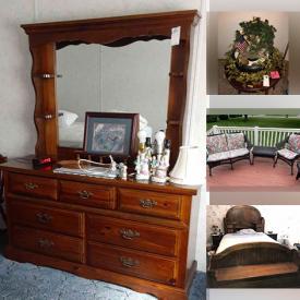 MaxSold Auction: This online auction features furniture items such as Christmas decorations, Tools for gardening, Wooden storage chest, Ceramic lamps, Ironstone Pottery washbowl, Collector Plates, Wall art, Bicycle exerciser, Handing stained glass ceiling lamp and much more!