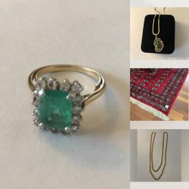 MaxSold Auction: This online auction features Emerald & Diamond Rings, Diamond Jewelry, Jade Pendant, Royal Doulton Figurine, Wood Carved Statue, Sheepskin Coat, TV, Mink Coat, Blue Wedgwood, Area Rug, Moorcroft Bowl, Art Glass, Pewter Stemware, Collectible Teacups, Evesham, Small Kitchen Appliances, Original Art, Soapstone Carving, Dornbusch Lamps, Knitting, Shop-Vac, Chest Freezer, Gold Watches, 925 Jewelry, Coins and much more!