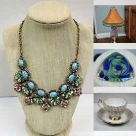 MaxSold Auction: This online auction features Jewelry such as Statement Necklaces, Chokers, Beaded Necklaces, Bracelets, Brooches, Earrings, Little Girl, Rings, and Vintage Buttons, Carnival Glass, Josef Original Figurine, Art Glass, Vintage Toys, Silver Rolex Bucherer Of Switzerland Collector Spoons and much more!