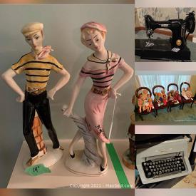 MaxSold Auction: This online estate sale auction features dolls, doll furniture, doll clothing, doll accessories, vintage clothes, Halloween decorations, Christmas decors, books, electronics, home appliances, vintage dolls, teacups, sewing appliances and accessories and much 
more!

